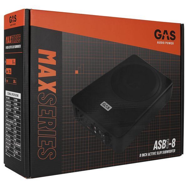 Сабвуфер автомобильный активный GAS MAX ASB1-8 8&Prime; 130 Вт RMS 3166 фото